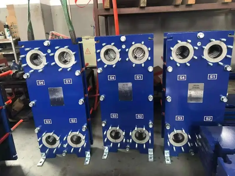 APV R5 GPHE gasketed plate heat exchanger in factory production line industrial equipment assembly