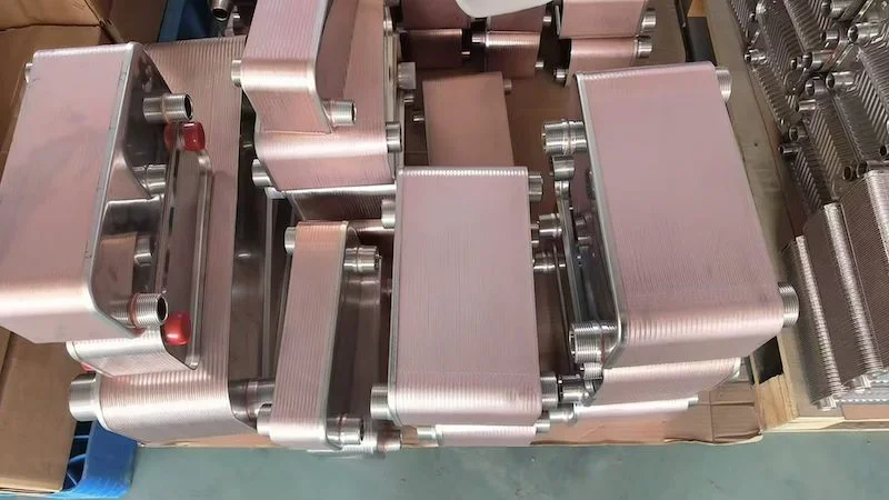 SWEP B8 brazed plate heat exchanger BPHE manufacturing process in industrial factory production line