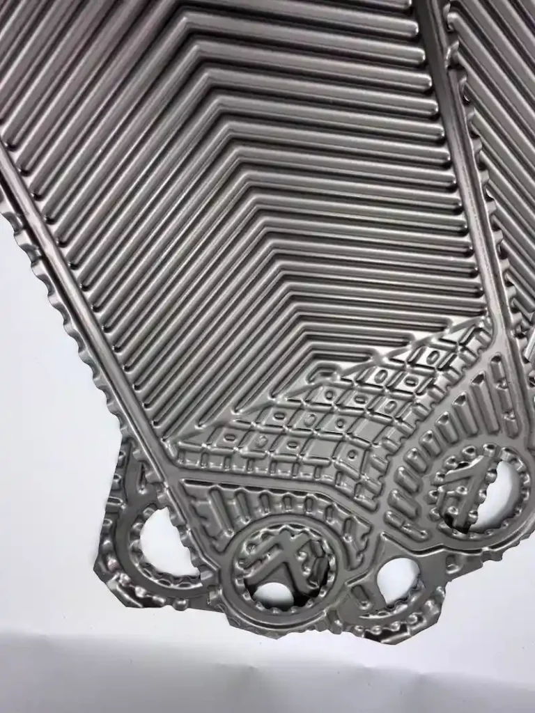 APV N25 PHE plate chevron pattern detail for heat transfer efficiency