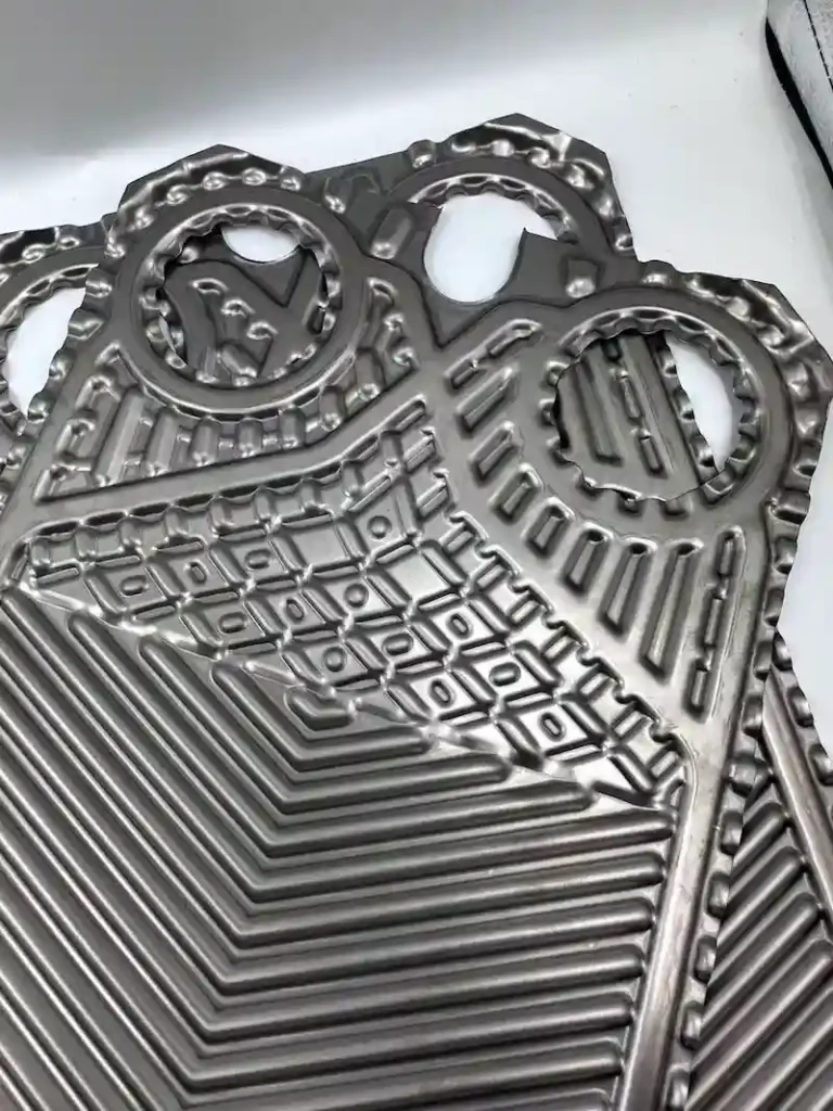 T35P PHE plate chevron pattern detail Alfa Laval heat exchanger plate surface