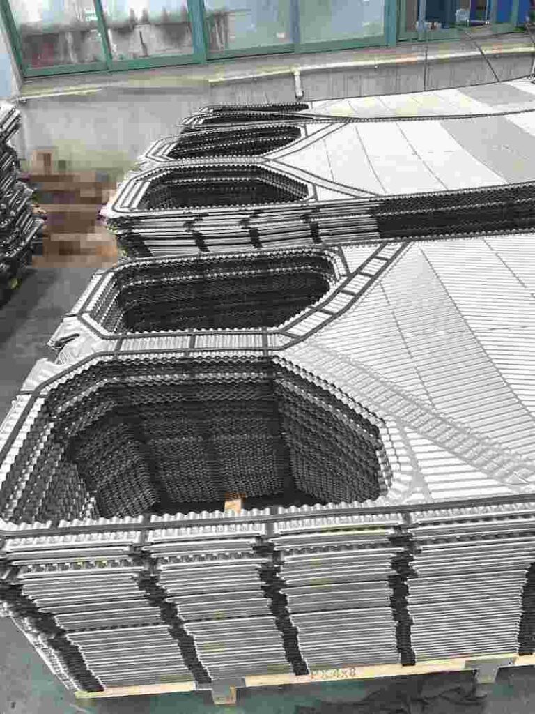 T2B plate heat exchanger plate real product factory environment industrial PHE plate
