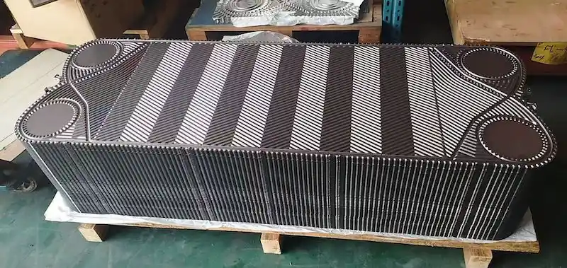 T5M plate heat exchanger plate real product factory environment PHE plate industrial scene