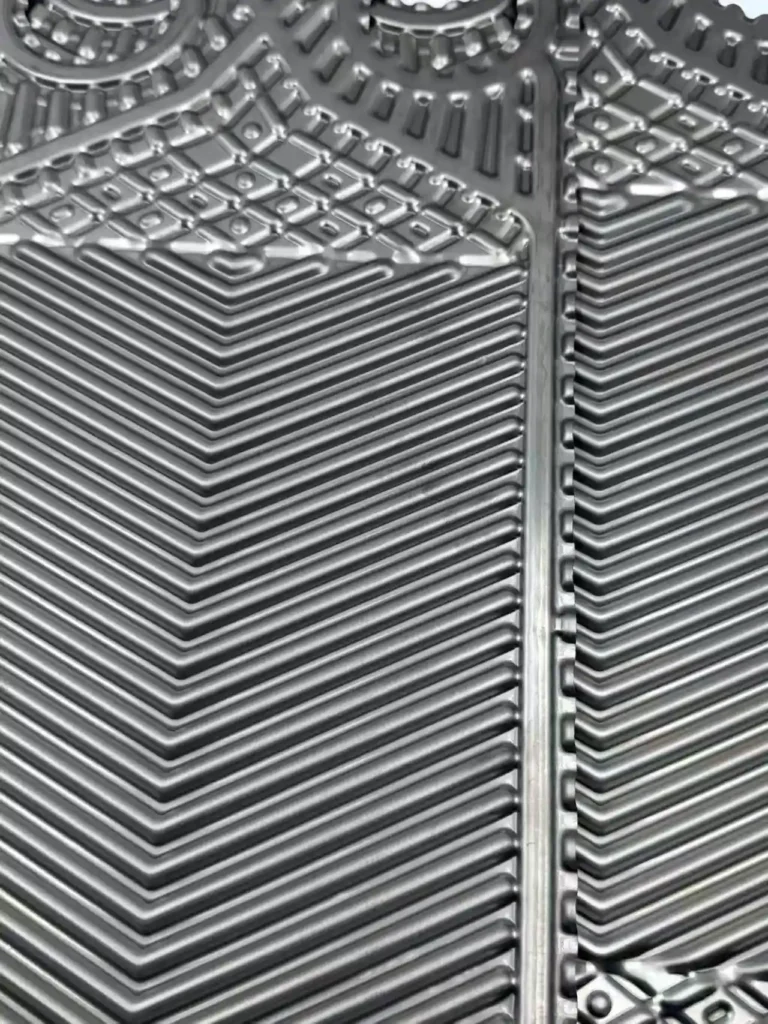 Sondex S110 stainless steel heat exchanger plate edge profile detail