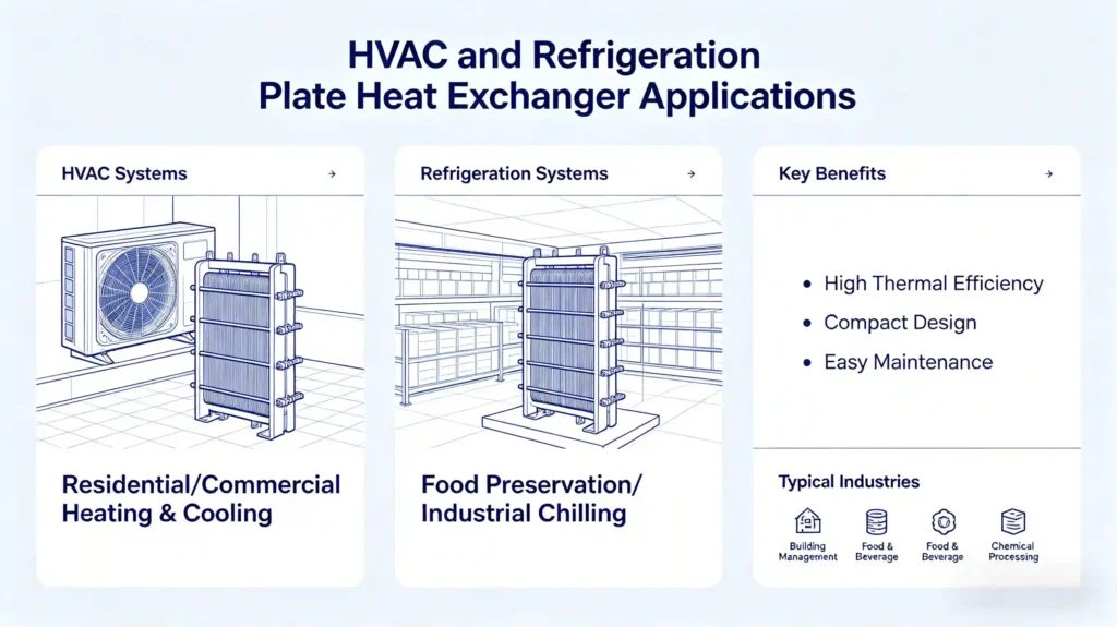 Plate heat exchanger application scenarios in HVAC and refrigeration industry
