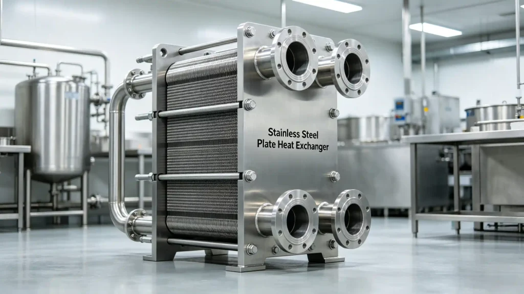 Food grade stainless steel plate heat exchanger for food processing industry