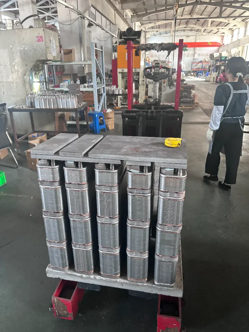 Compatible Alfa Laval AC60 brazed plate heat exchanger during manufacturing