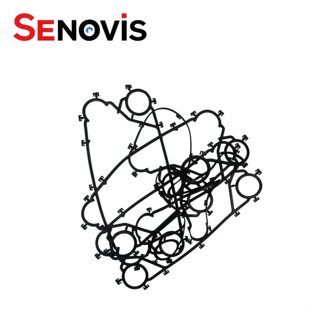 FUNKE FP04 gasket manufactured with black NBR gasket material for plate heat exchanger sealing.